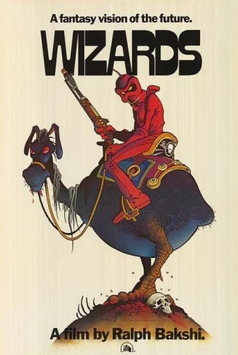 wizards 1977 poster - A fantasy vision of the future. Wizards A film by Ralph Bakshi.